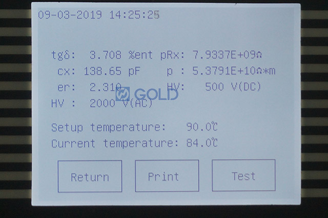 GDGY स्वचालित इन्सुलेट तेल टैन डेल्टा प्रतिरोधकता परीक्षक